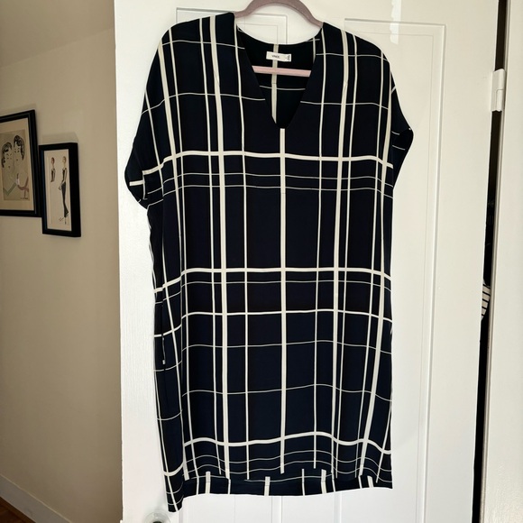 Vince Windowpane Silk Dress - Picture 2 of 10